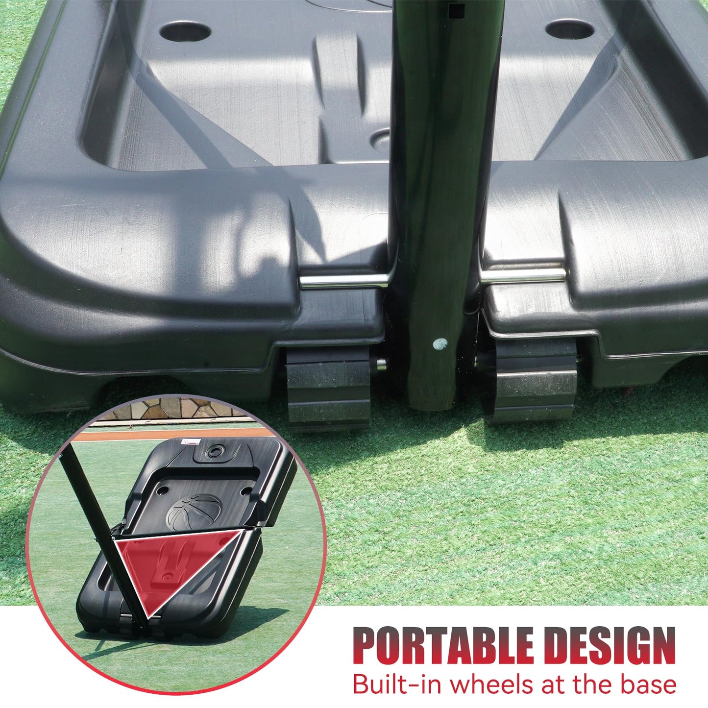 WIN.MAX Basketball Stand Kids Portable Basketball Hoop Outdoor 3.1-7.5ft Adjustable