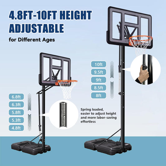 WIN.MAX Basketball Stand 4.76ft-10ft Adjustable Basketball Hoop