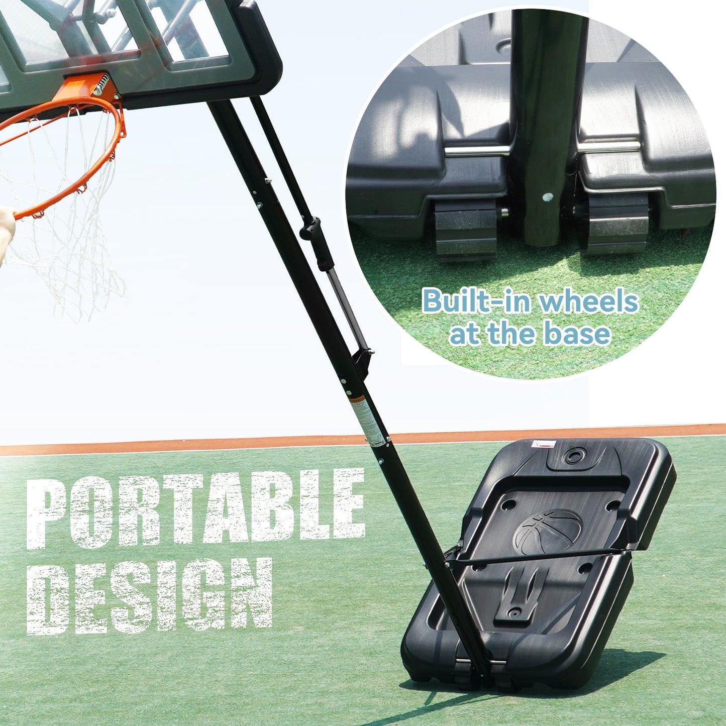WIN.MAX Basketball Stand 4.76ft-10ft Adjustable Basketball Hoop